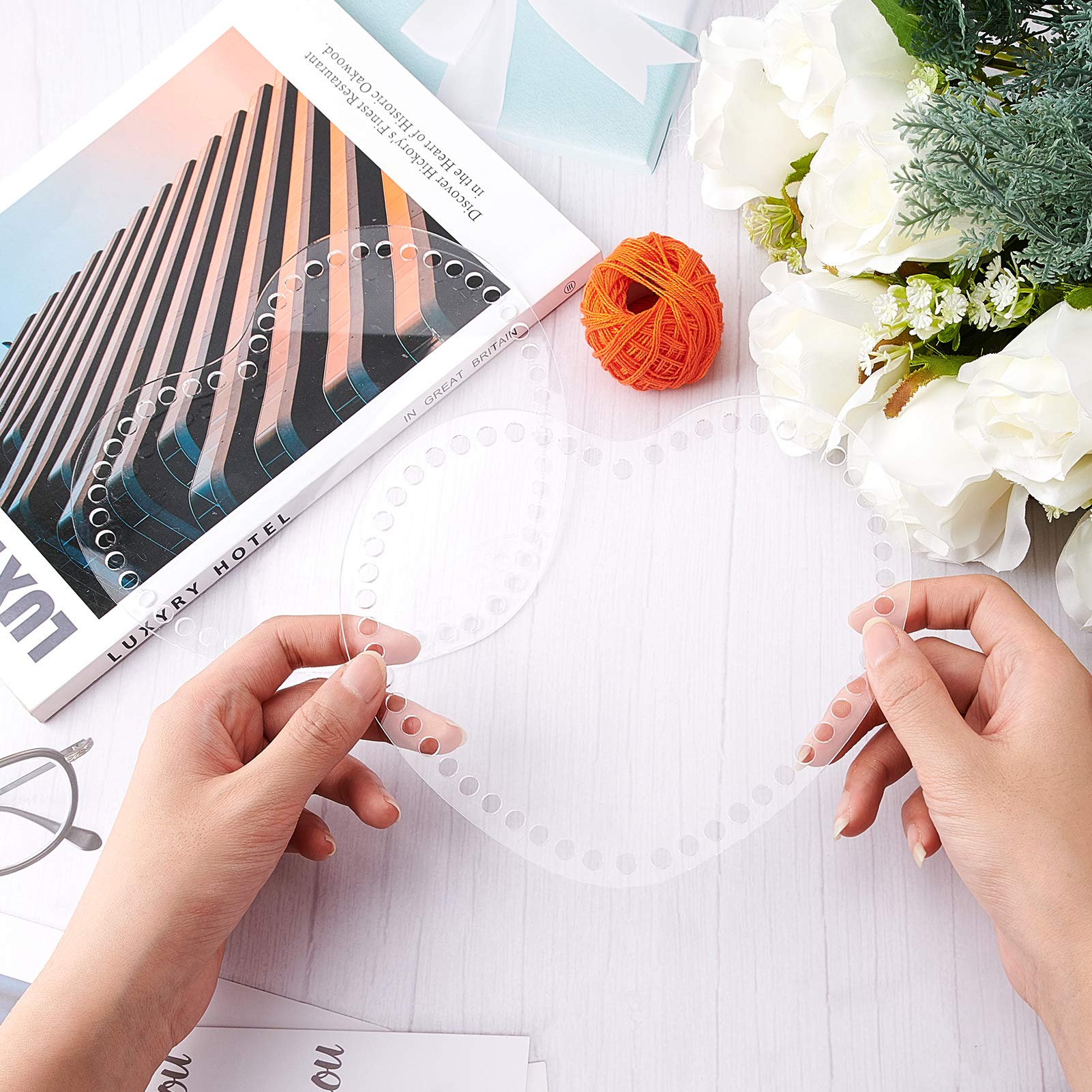 SEWACC Lot De 2 Cadres En Bois Pour Sac à Tricoter, Base En