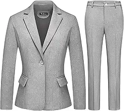 Conjunto de 2 peças de blazer clássico de 2 peças para mulheres formal e escritório
