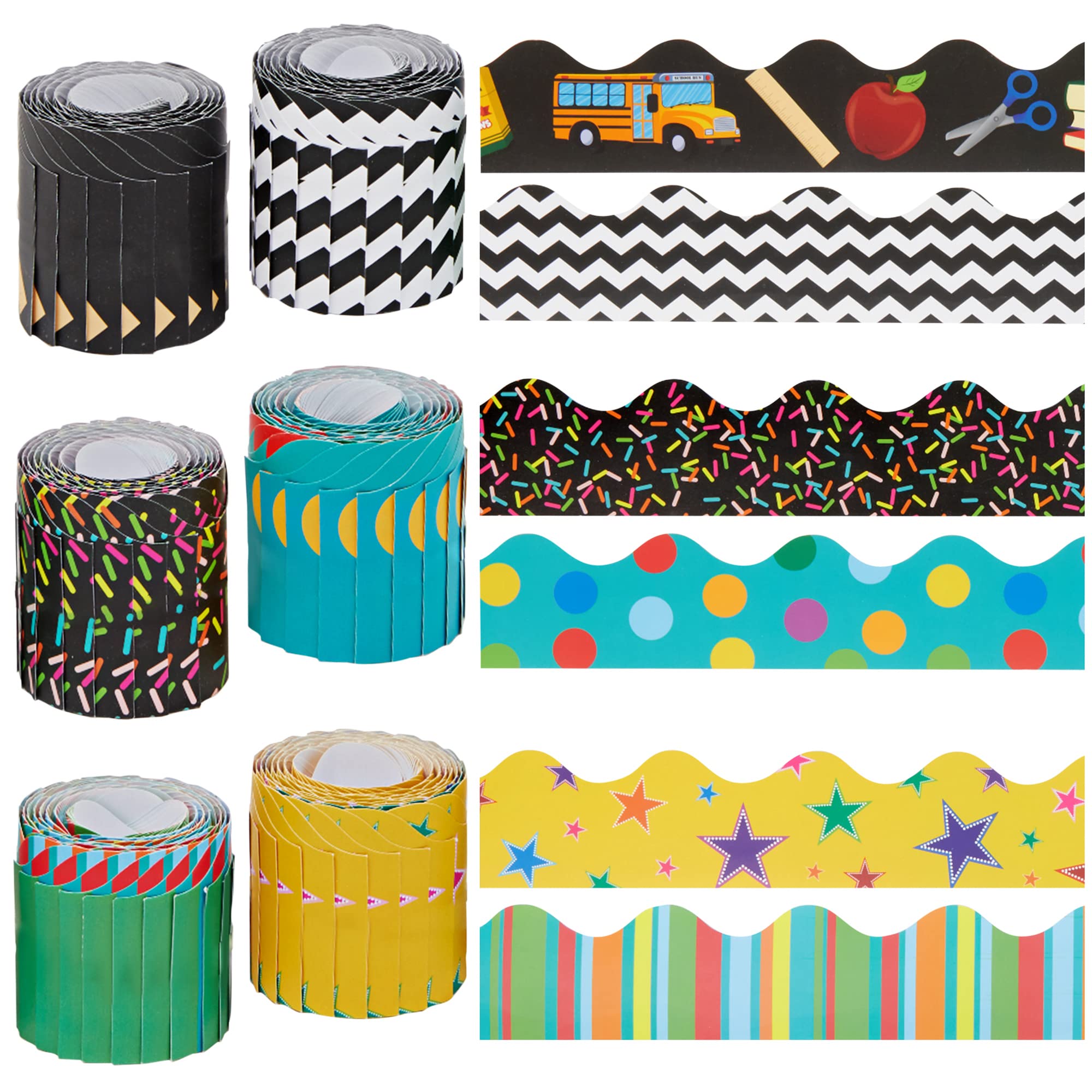 Buy 6 Rolls 234 Feet of Scalloped Bulletin Board Borders Trim for