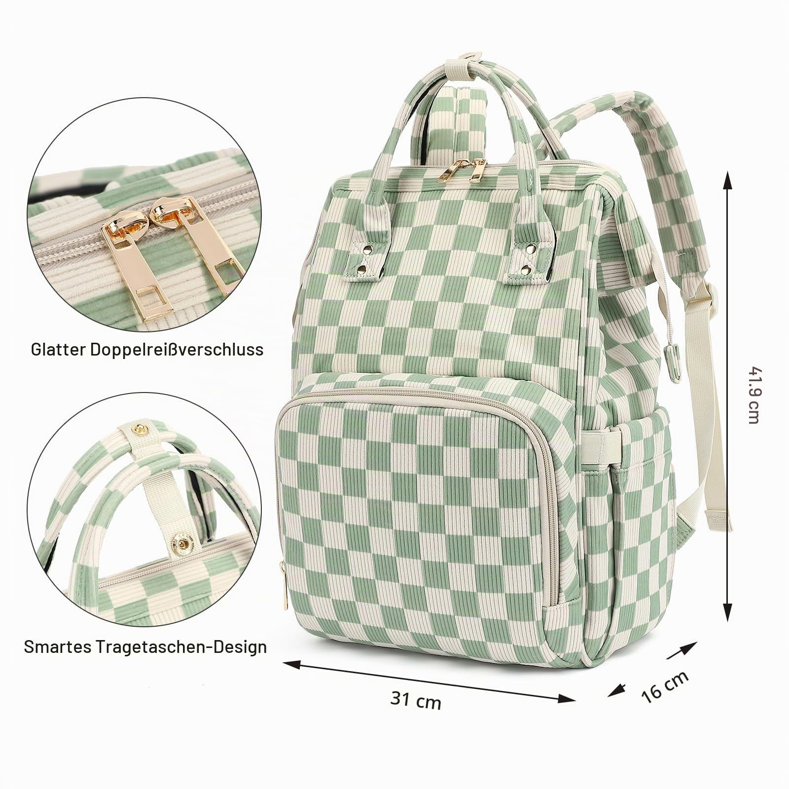 Laptop-Rucksack für Damen, Cord, College-Schulrucksack, Büchertasche, 15,6 Zoll, Business-Computer, Reiserucksack