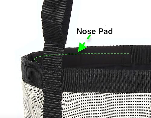 Miniatura 8 de Majestic Ally Bolsa de alimentación para caballos, bolsa de alimentación de malla de nailon resistente, correa ajustable con cierre duradero y