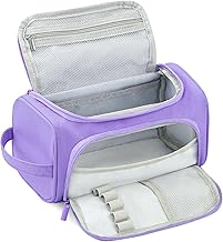 Bibykivn Trousse Grande Capacité - Trousse à Crayons Zippée en Toile avec Compartiments, Étui à Crayons Durable, Cadeau pour Collège Étudiants Fille Garçon Adolescent (Violet, XL)