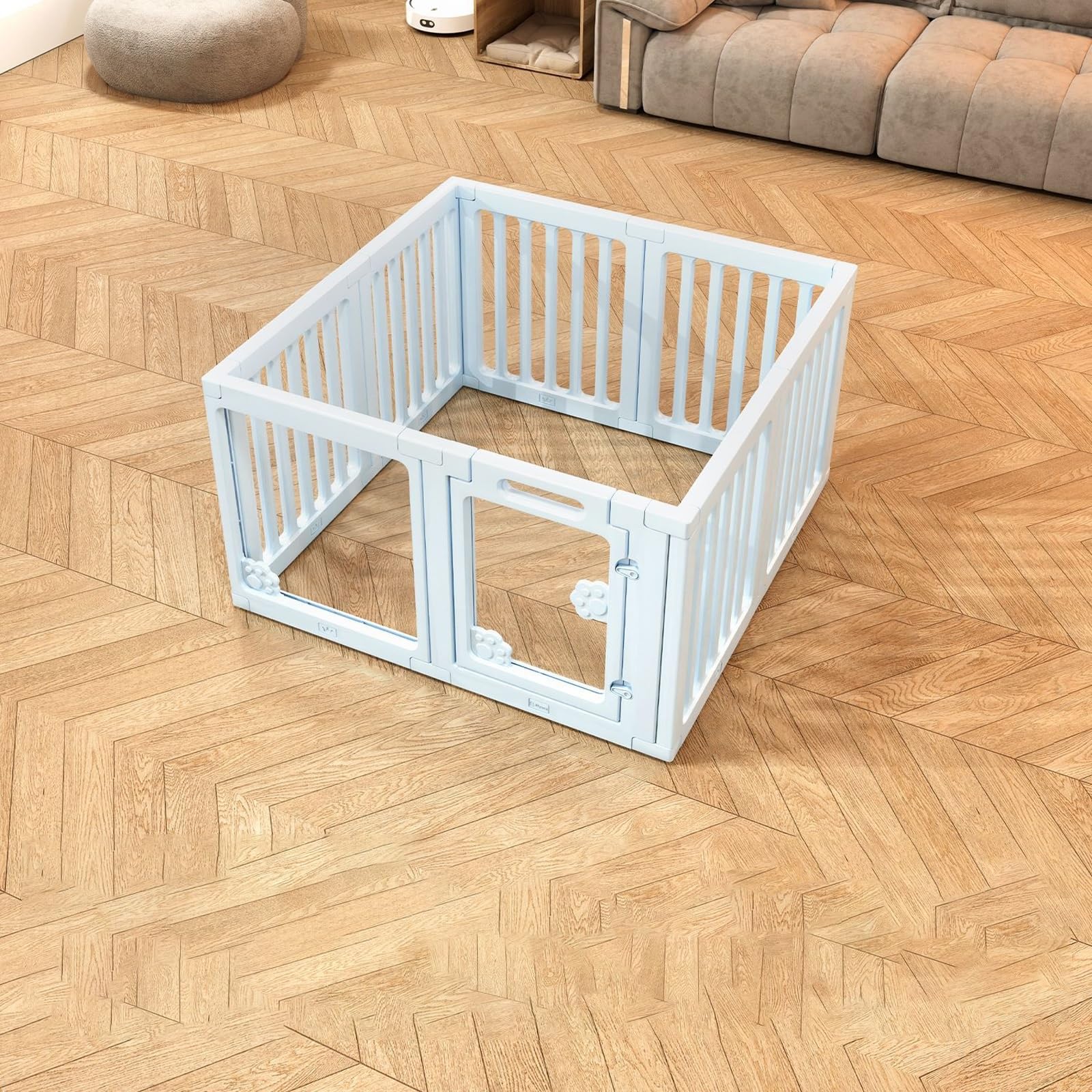 Recinto For Cani Da Interno In Acrilico,Cancello For Cani Autoportante,Cancello Trasparente For Animali Domestici,Adatto A Cuccioli,Cani Di Piccola Taglia E Gatti(100x100cm/39.4x39.4in)