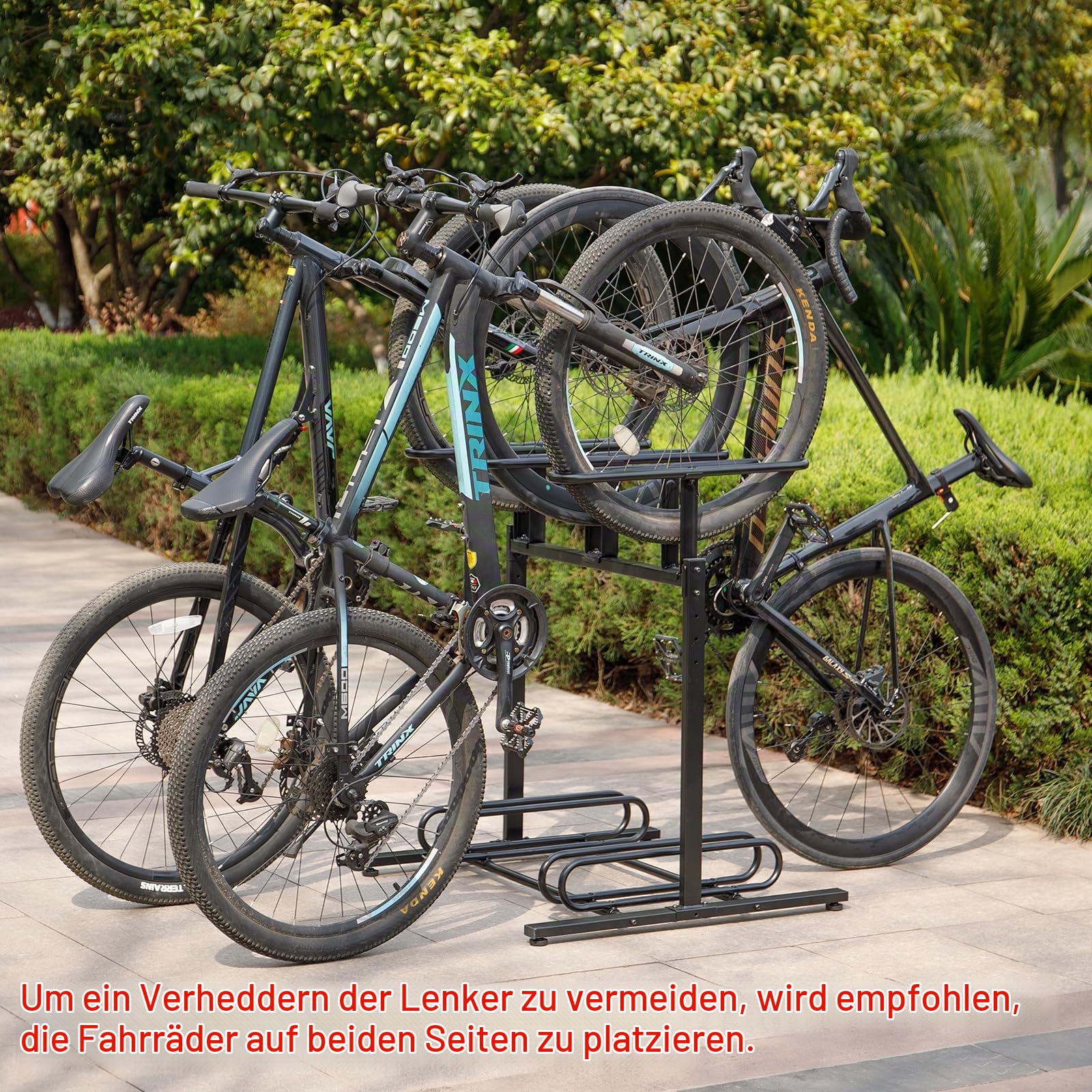 fahrradständer für draußen CXWXC 3/5 – Fahrrad-Abstellständer Innen und Außenbereich – Fahrradständer Garage für Mountain, Renn und Hybridräder, geeignet für Reifen bis 2,4