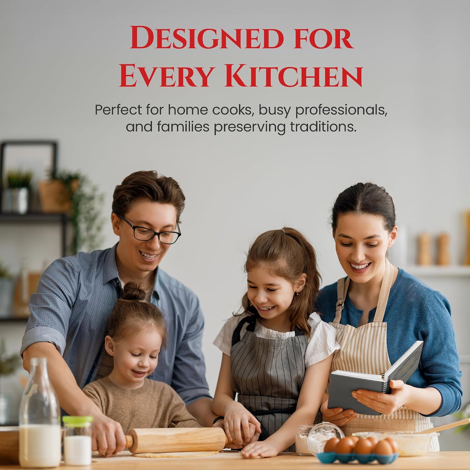 Promot Personalized Family Recipe Book to Write in Your Own Recipes- Blank Cookbook with Embossed Foil Text, Custom Cookbook, Blank Recipe Book Binder A5 Size, 160 Pages (Gray)