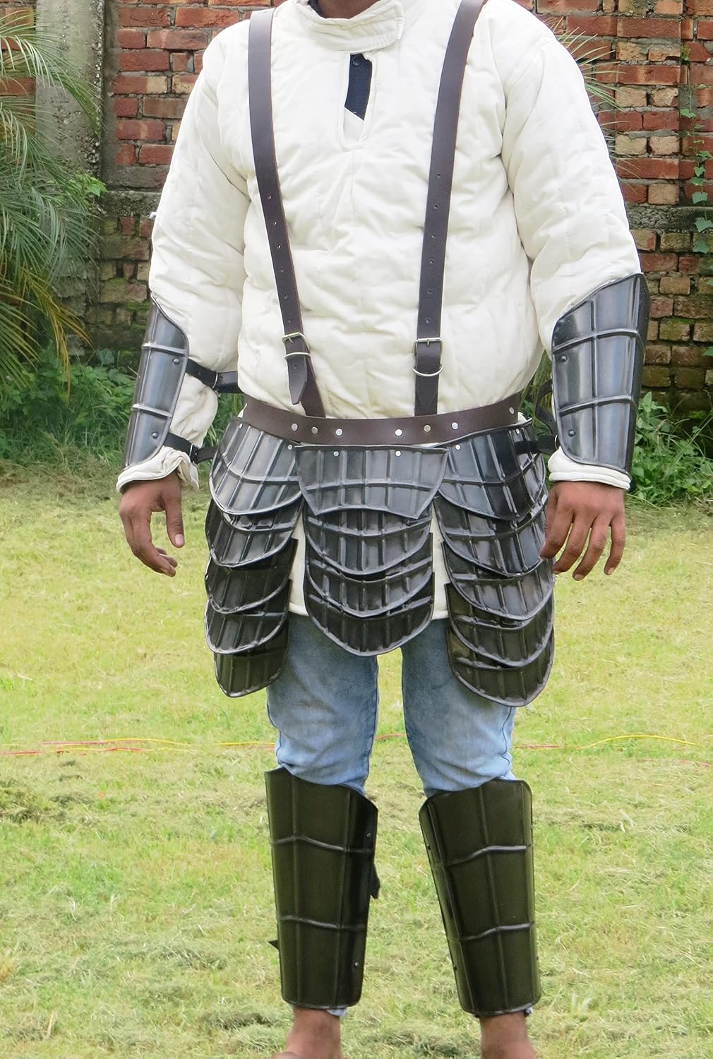 Armor Dark Warrior Tasset Belt Medieval Steel Arm Guard Leg Guard Greaves Armour Halloween Costume