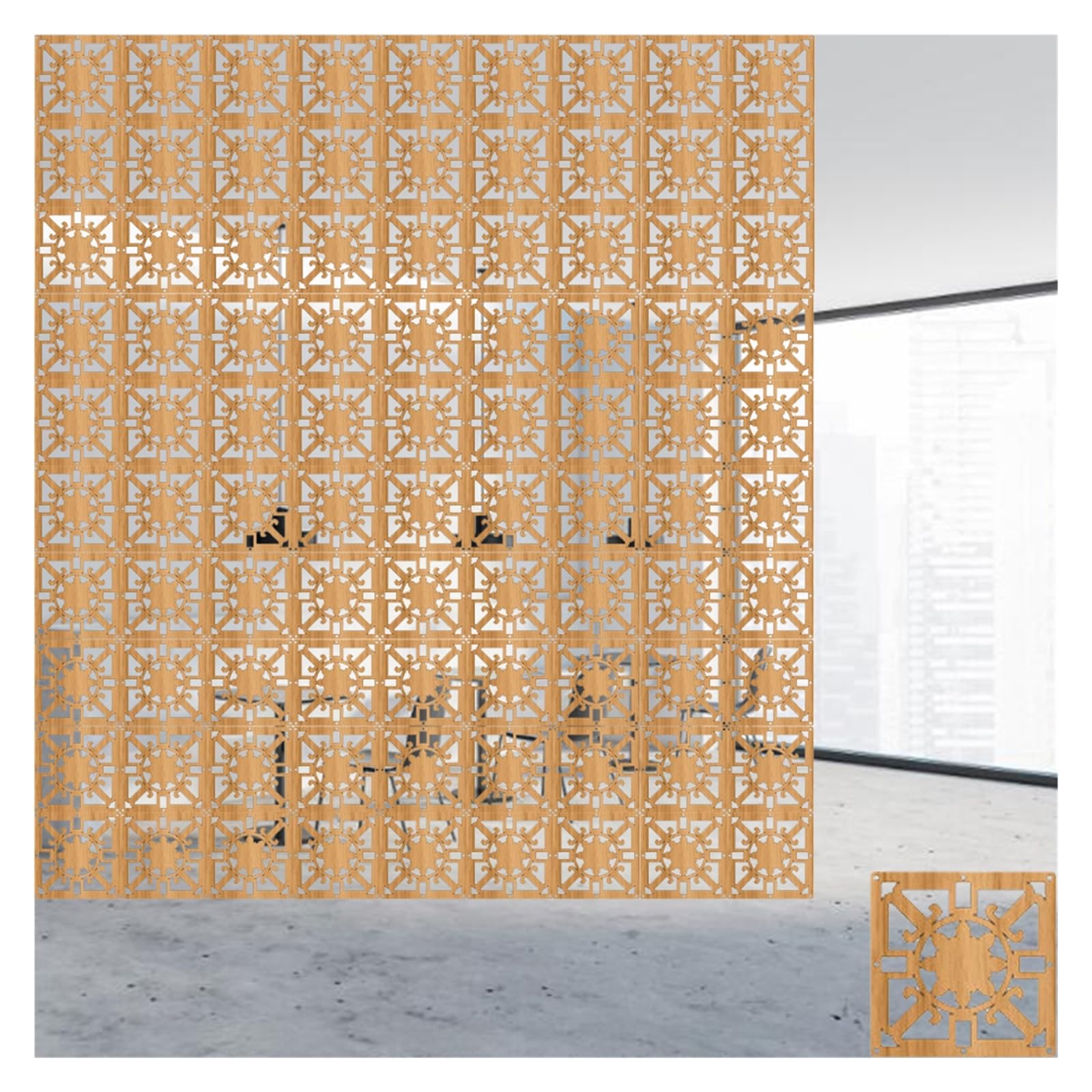 Séparateur De Pièce Suspendu, Panneau En Bois-Plastique Creux De 11,4 Po, Panneaux De Décoration