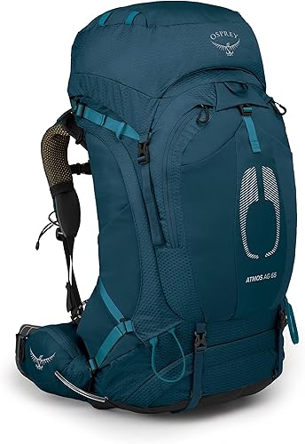 Miniatura 9 de Osprey Atmos AG 65 - Mochila de mochilero para hombre, azul Venturi, talla S  M