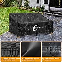 Vista 3 de Kipiea Funda para sofá de patio, funda resistente para sofá de exteriores, impermeable, para invierno, funda para muebles de patio de 3 plazas