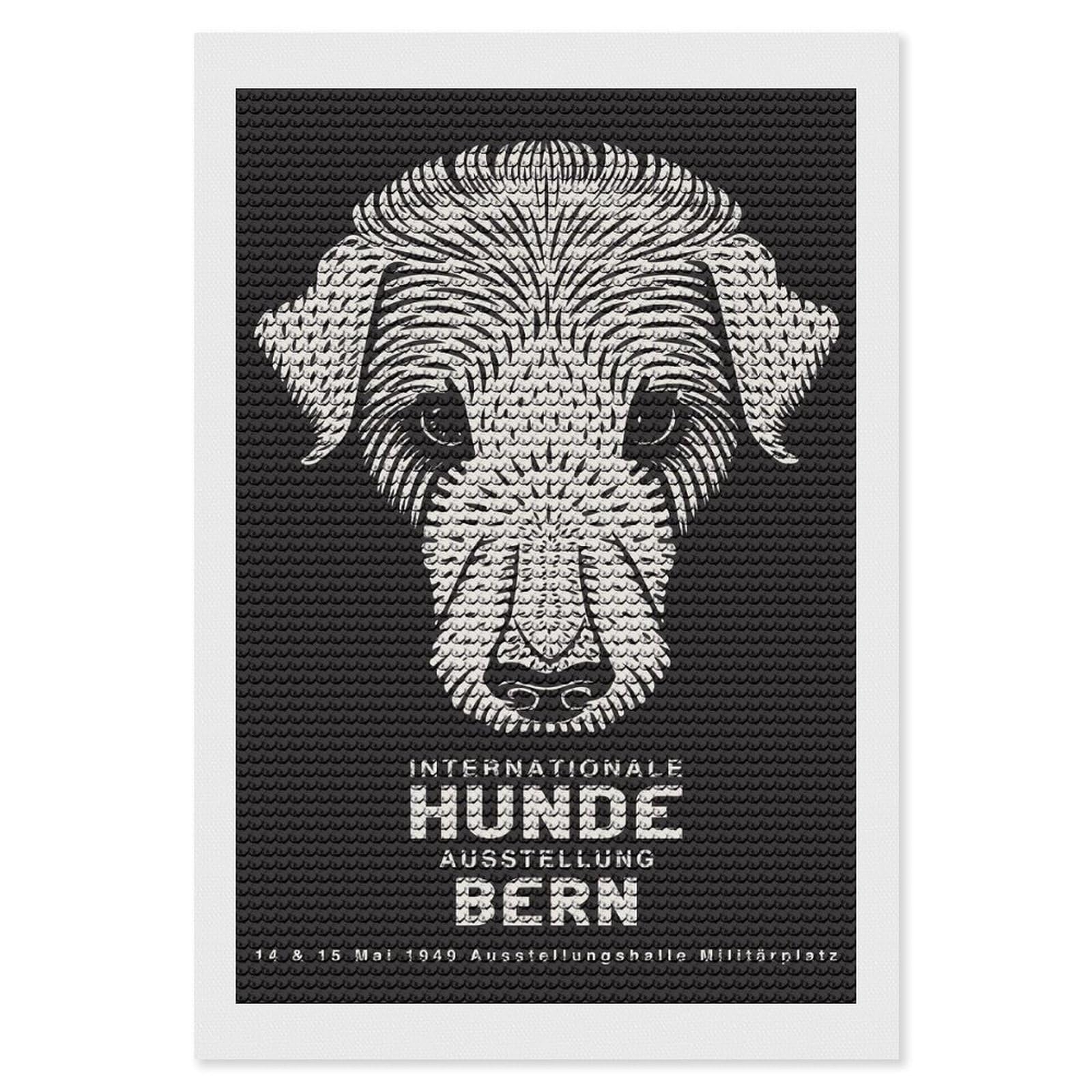 Junmoney Hunde Austellung Bern Diamond Painting Canvas Set 8"x12", for Beginners, Complete Accessories, Christmas Gift, Modern Decor