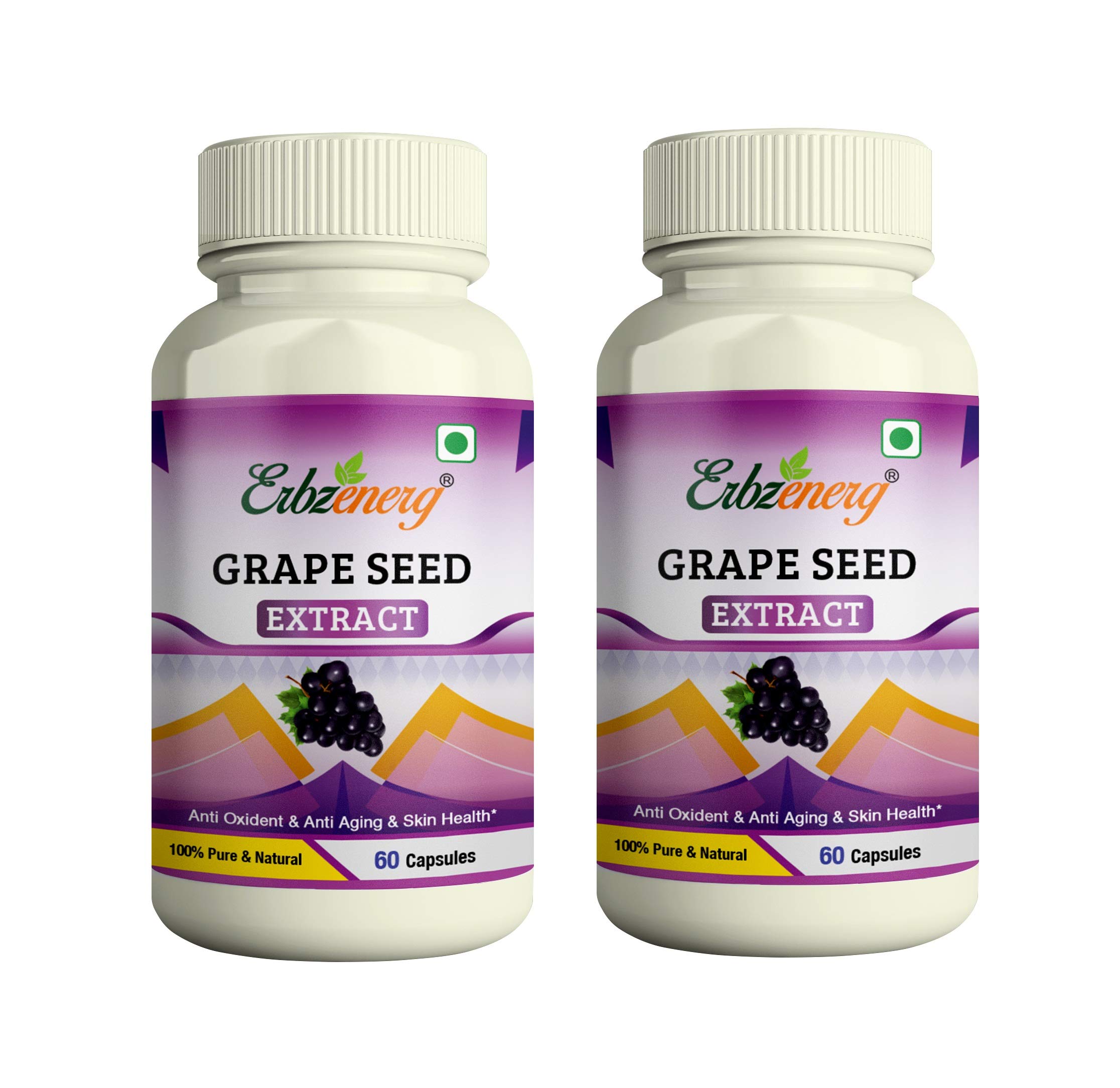 ERBZENERG®Grape seed Extract 60 Capsules- (Pack of 2)-image-4