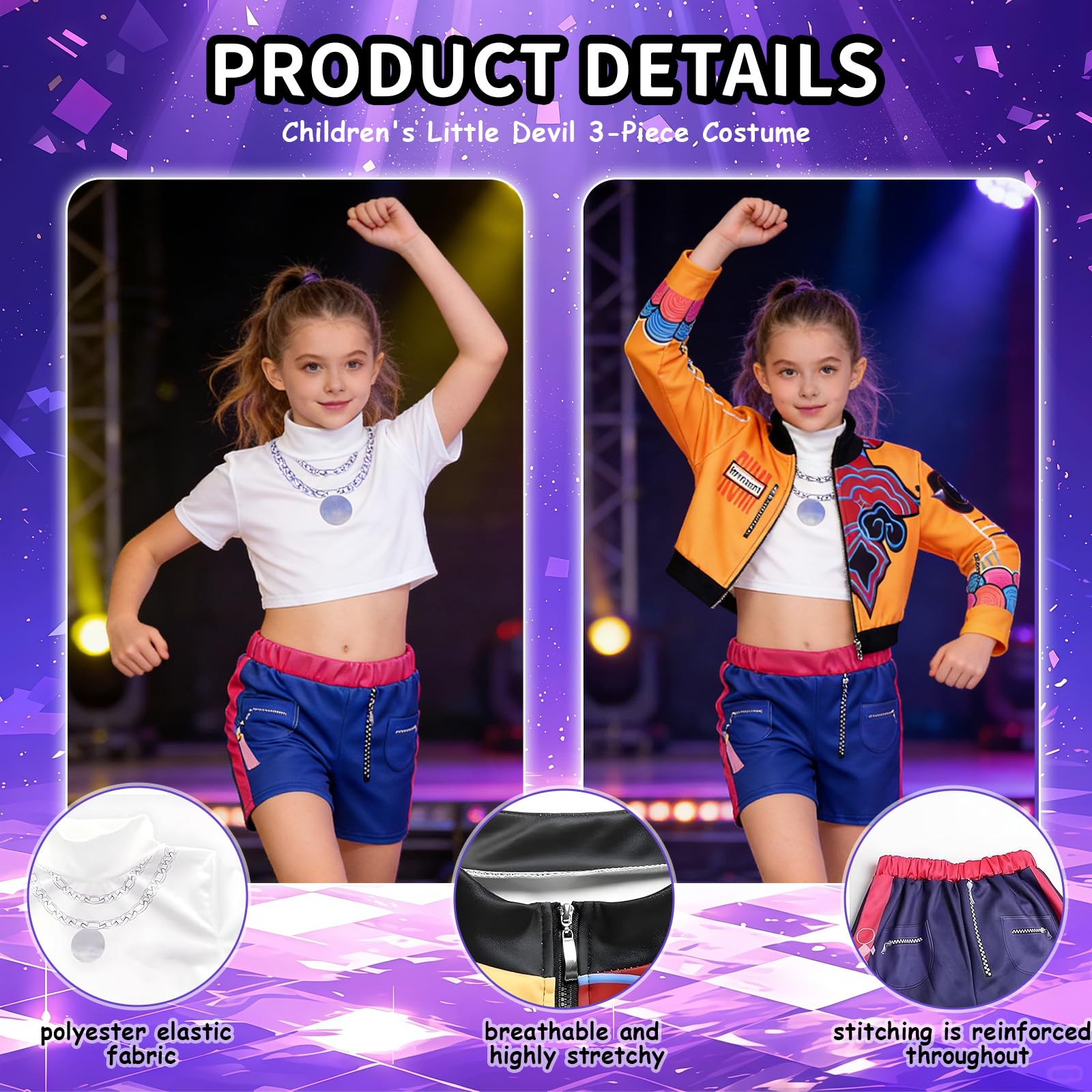 Disfraz para niña, diseño de estrella del pop para niña, disfraz de Ru-mi, juego completo para fiesta temática, disfraz de ídolo para escenarios, carnaval, Halloween — view 3