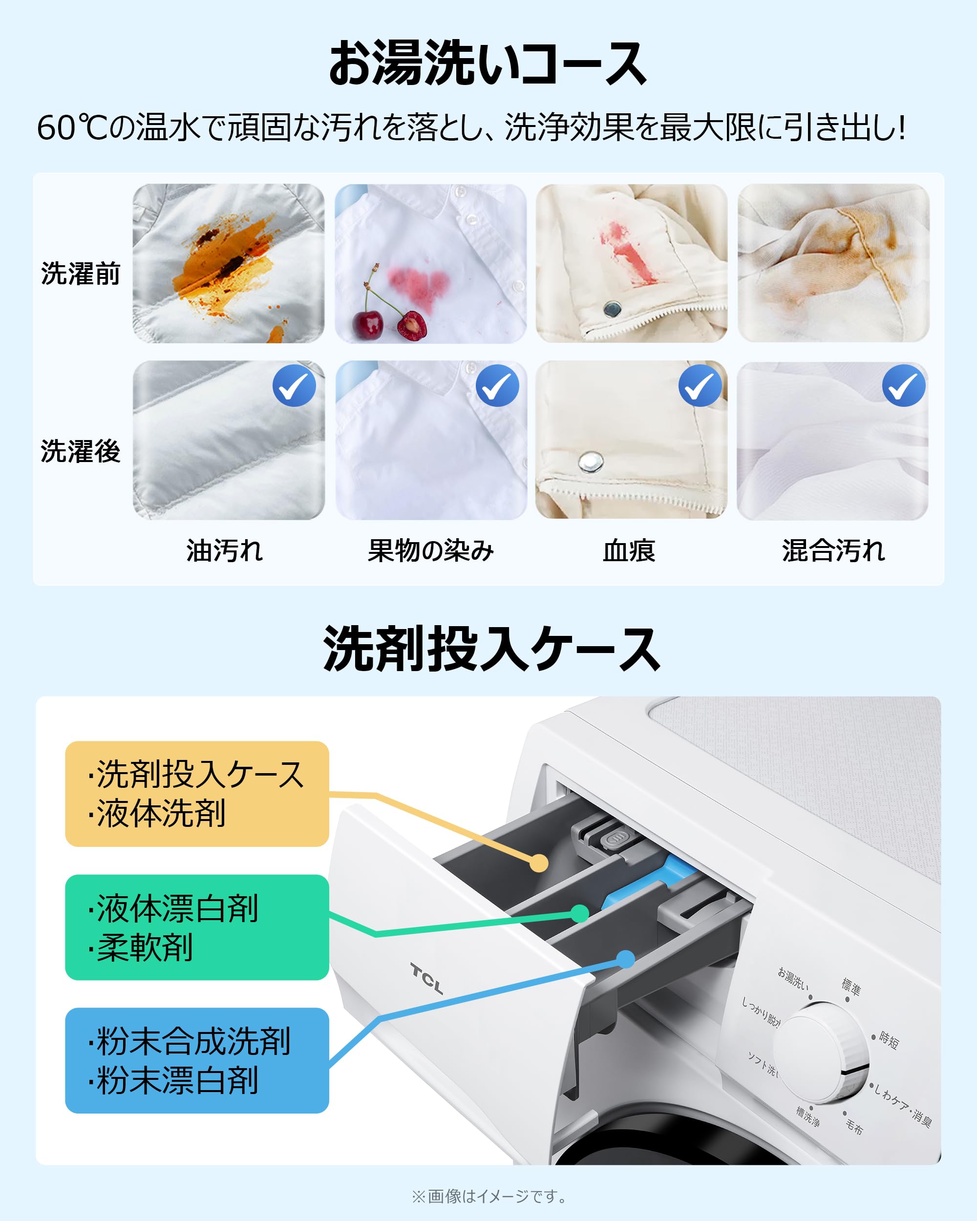TCL ドラム式洗濯機 6kg CWD60AWサムネイル7