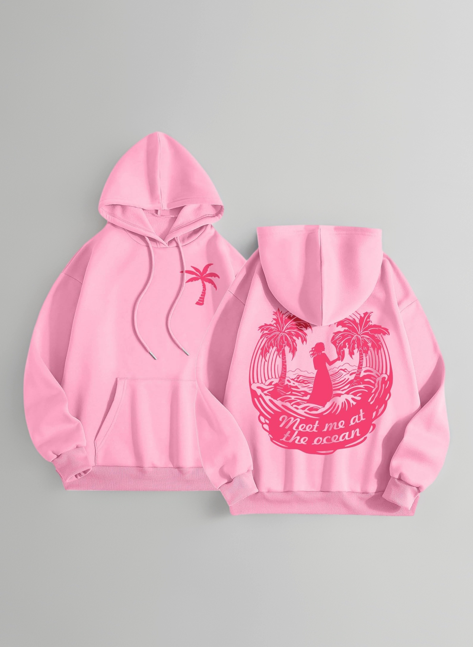 Pink Puff Graphic Hoodies for Teen Girls Kids Womens Cute Letter Print Casual...