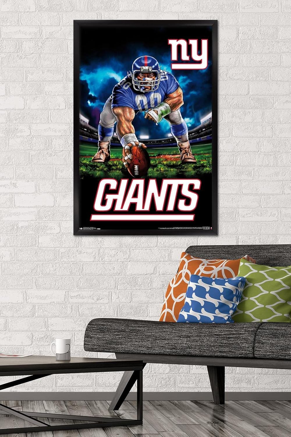 Trends International NFL New York Giants - 3 Point Stance 19 Wall Poster, 22.375" x 34", Black Framed Version