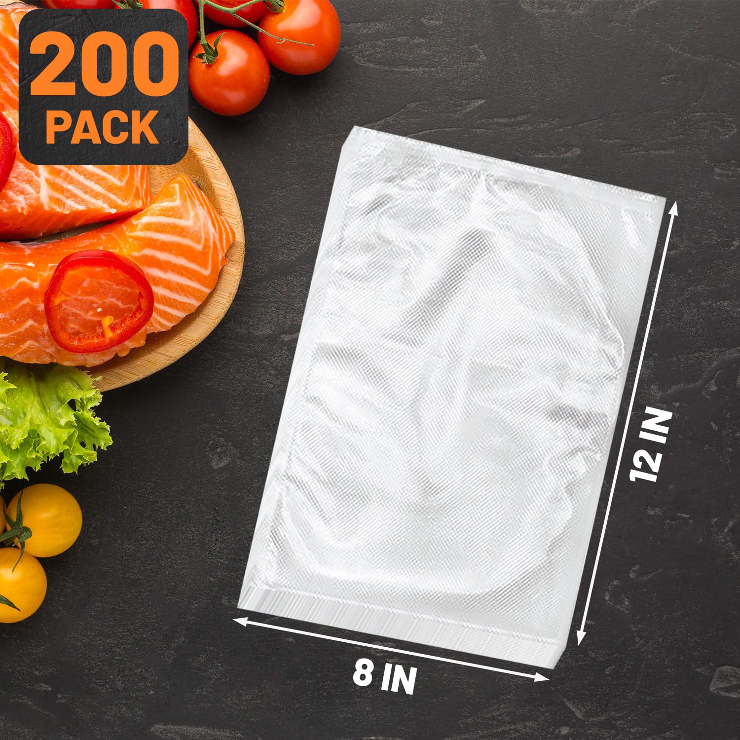 Weston - Bolsas selladoras al vacío, 200 cuartos de galón, sin BPA, bolsas de sellado al vacío de 8 x 12 pulgadas para ahorrar alimentos, sellar una comida, bolsas de almacenamiento de alimentos al