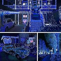 Vista 42 de Guirnalda de luces de Halloween extensible de 200 LED de color morado, extralarga de 82 pies, para interiores y exteriores, 8 modos de iluminación