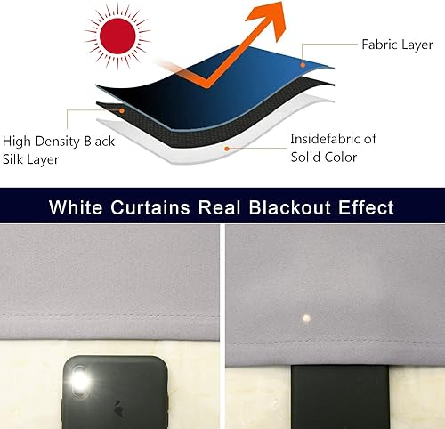 Miniatura 7 de Pickluc Cortinas opacas de 96 pulgadas de largo, 2 paneles de cortinas opacas para dormitorio o sala de estar, pestaña trasera y bolsillo para