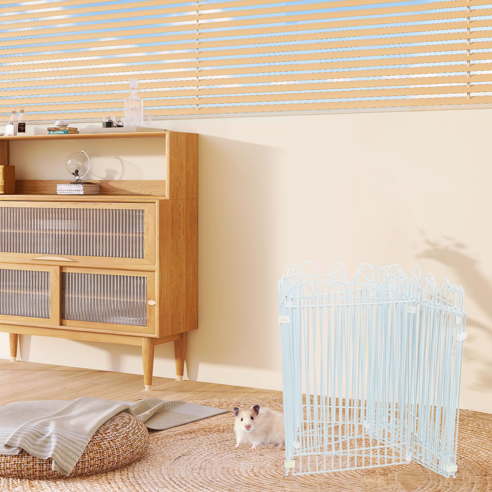 Kleintierzaun Teiliges aus Sicherem Eisen und Kunststoff Einfacher Aufbau Vielseitig für Hamster Eichhörnchen Reptilien als Spiel und Ruhegehege für Kleine Haustiere