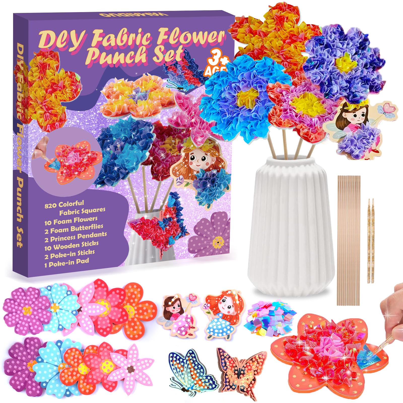 Kit per realizzare fiori di carta, set per la creazione di fiori di carta, bouquet di fiori fatti a mano, set per attività artistiche per bambini, ragazze e ragazzi