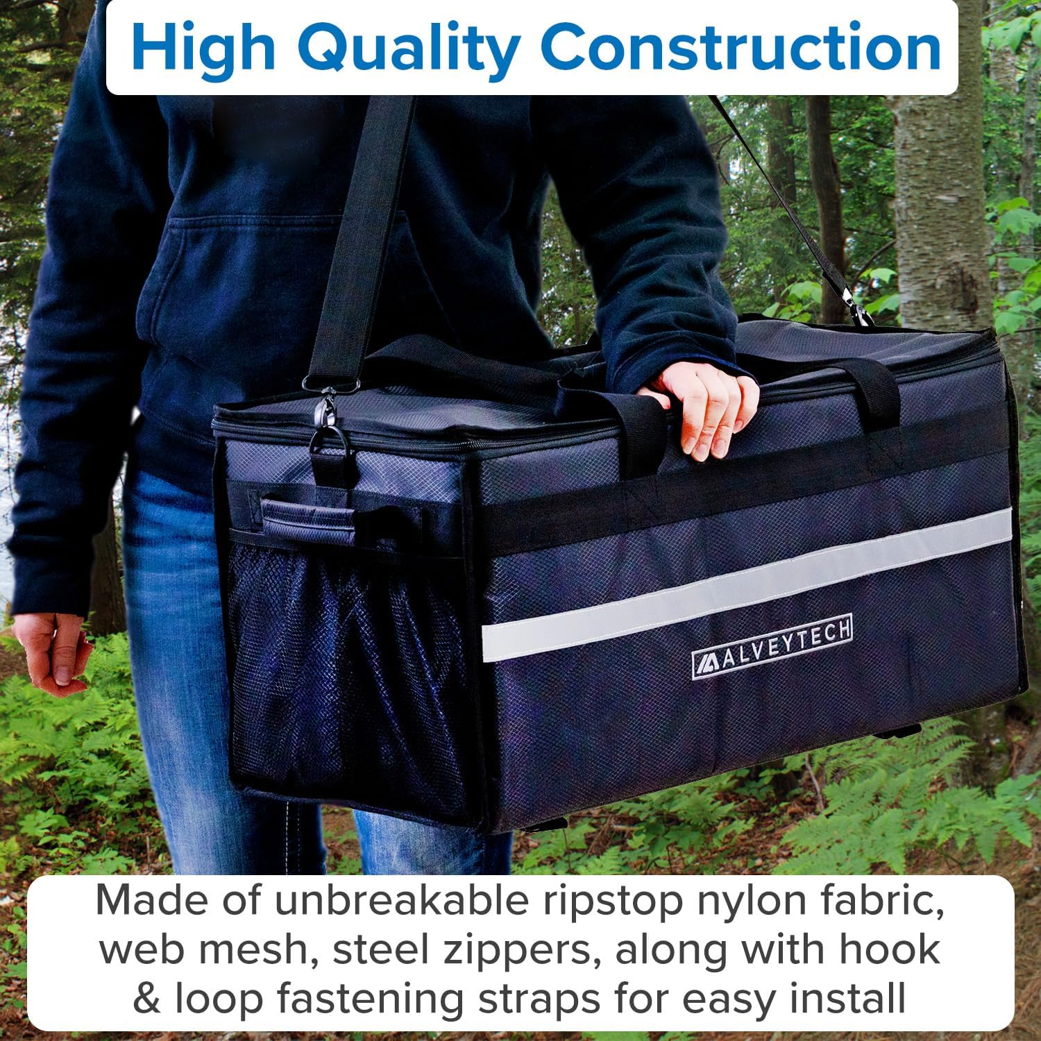 AlveyTech Universal Rear Insulated Cargo Bag (Black) for Coleman KT196 & CK196-T Go-Karts, UTV & ATV - Weather-Resistant Coleman Go Kart Accessories