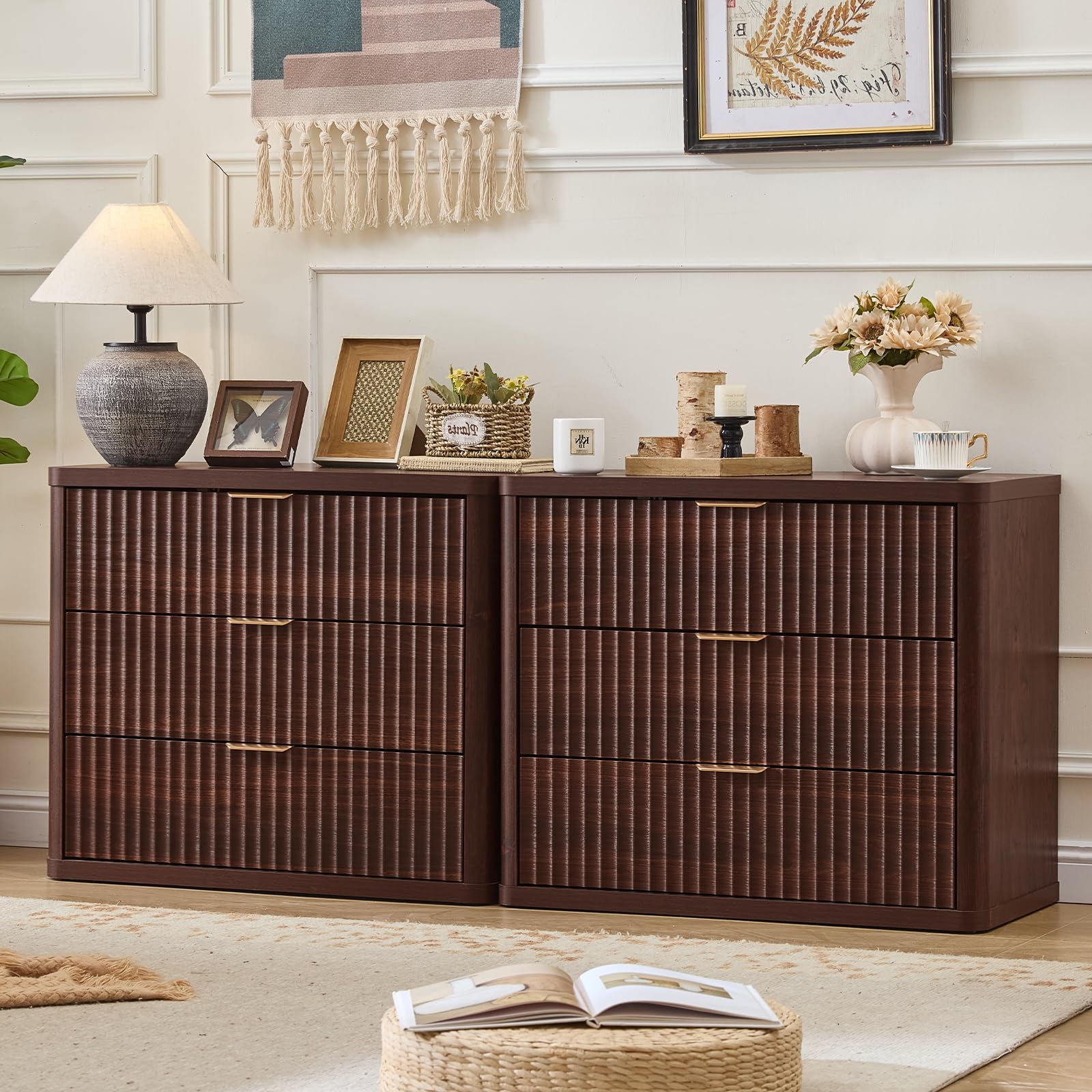 LEYAOYAO Fluted Nightstand