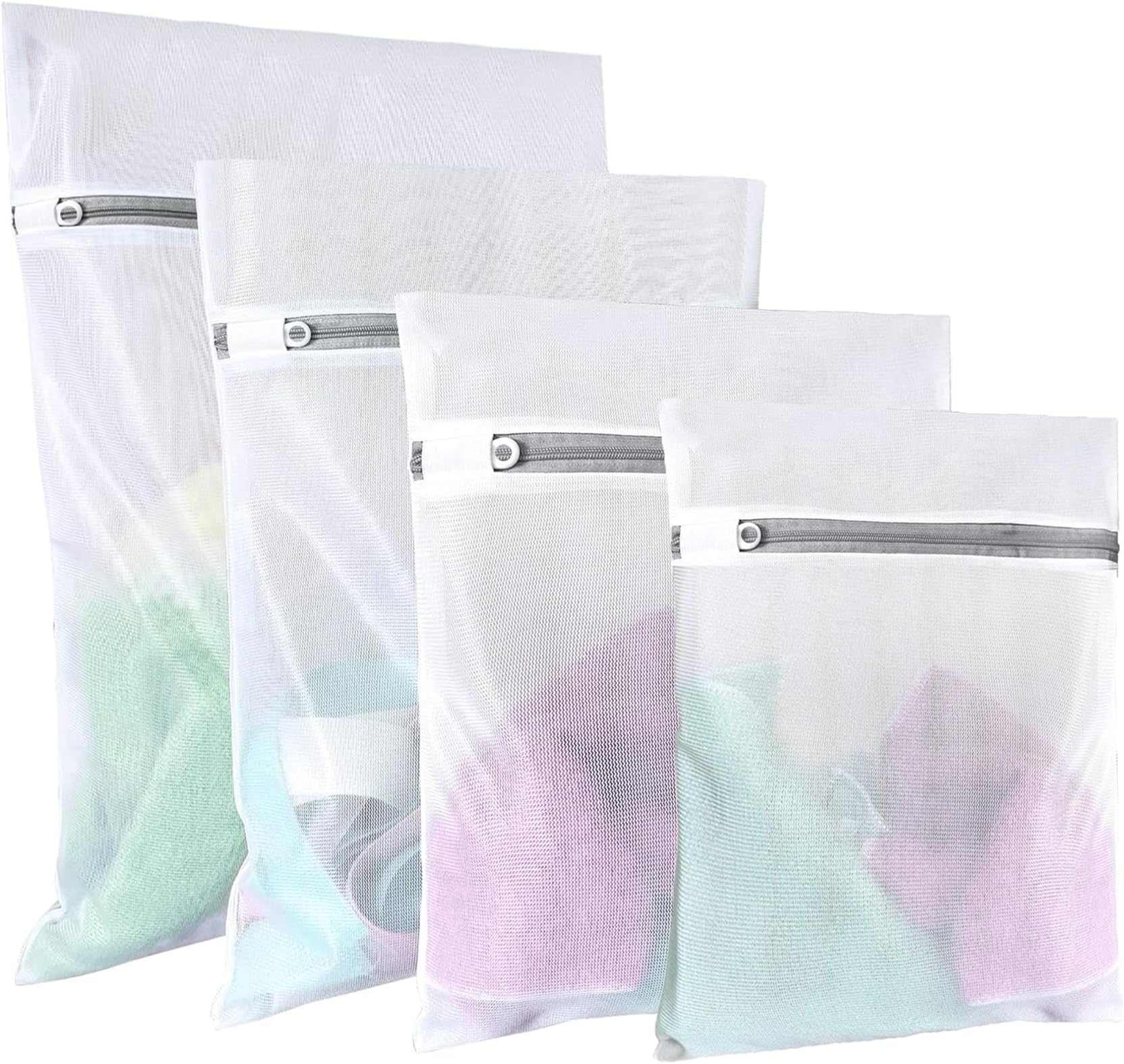 4 Pcs Mesh Laundry Bags, 60x50cm/50x40cm Washing Bag Laundry Bags for