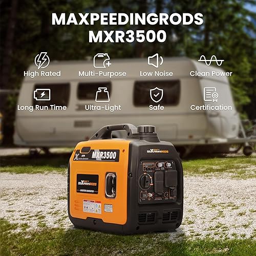 Vista 2 de MaXpeedingrods Generador inversor portátil de 3500 vatios a gas, compatible con la EPA, compacto y ligero para energía de respaldo en el hogar