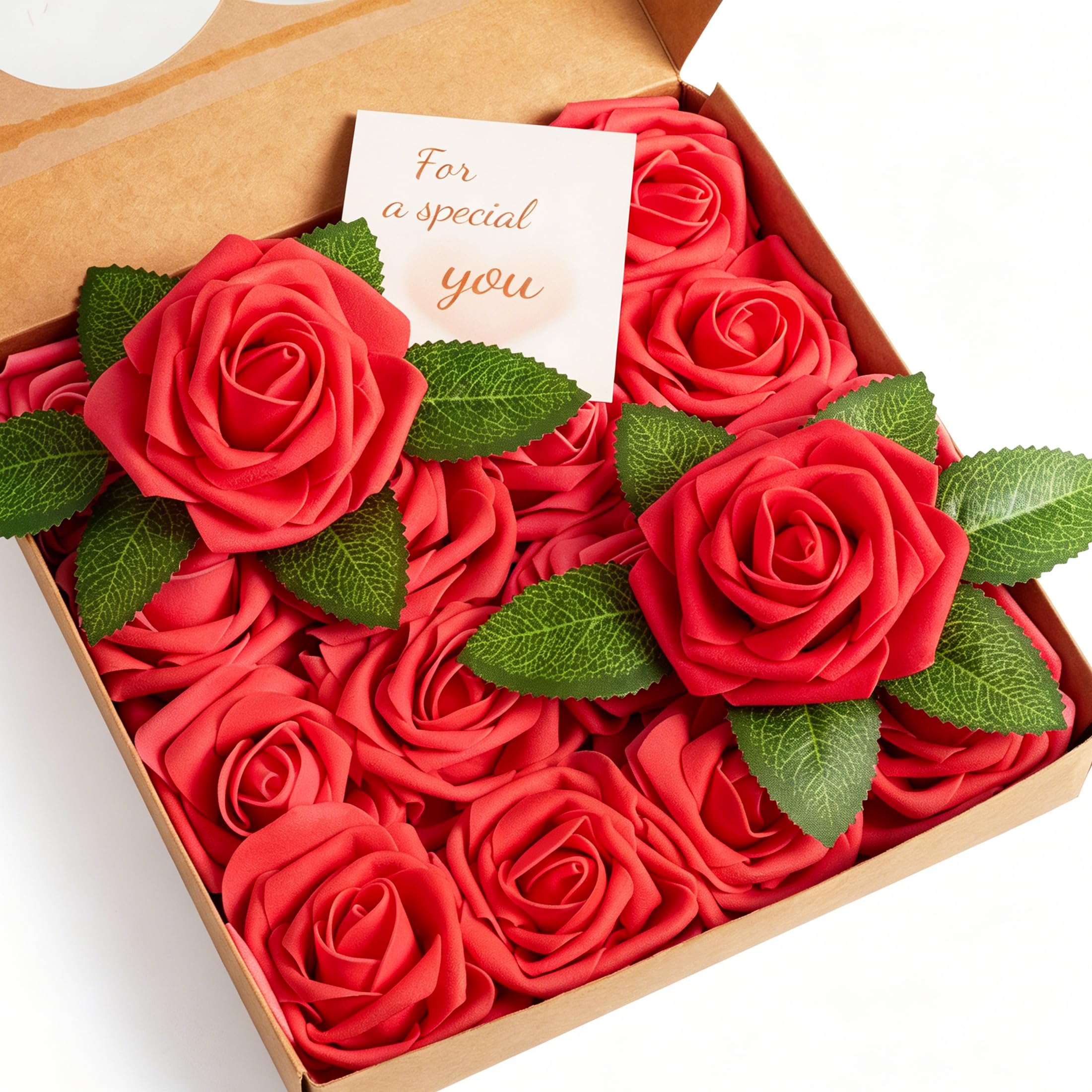 XIANNVXI Red Roses Artificial Flowers with Stems,Realistic Fake Faux Foam Roses,Red Flowers for Wedding Bridesmaid Bridal Bouquet Valentines Anniversary Baby Shower Xmas Party Boho DIY 16Pcs