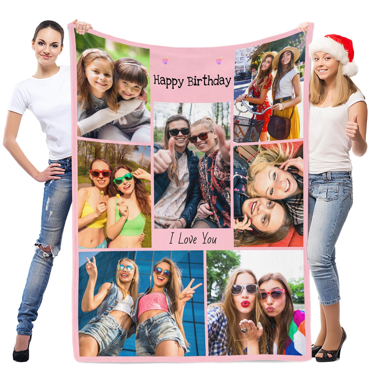 LNM Personalised Blanket with Photo, Customised Photo Blanket, Custom Picture Blankets, Personalised Birthday Gifts for Women Men Her Him โ image 1