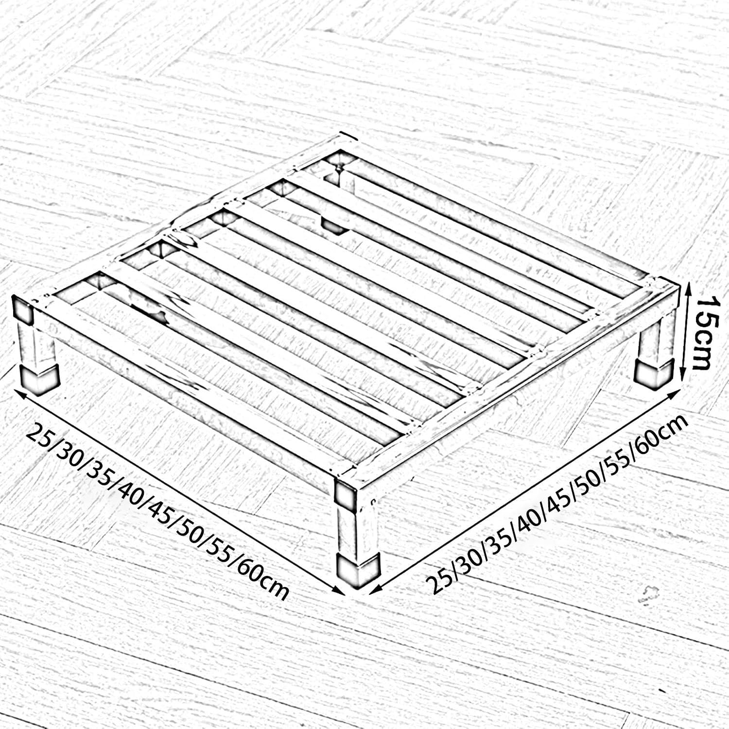 JINMLBO Heightened Air Conditioner Base, Furniture Appliances Base Stand, Stainless Steel Floor Shelf Bottom Bracket for Warehouses Garage Kitchens Shops(55x55x15cm)