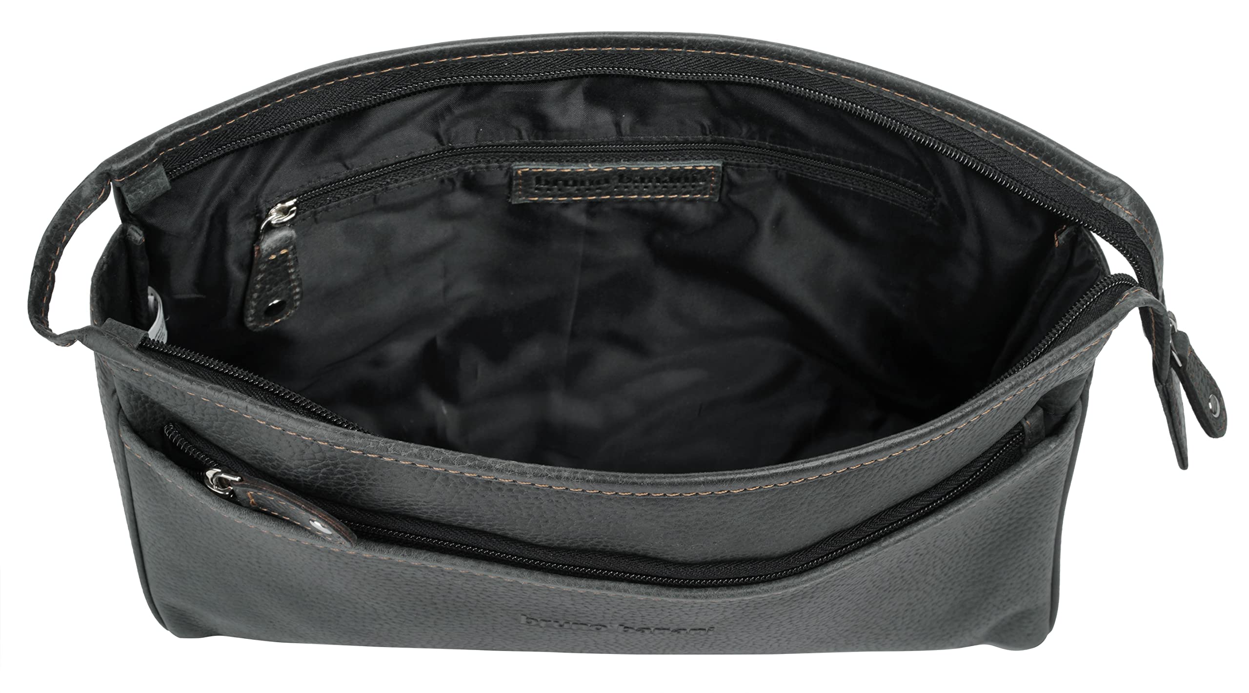 bruno banani Kulturtasche Echt Leder Herren, Damen | Vielseitig einsetzbar, Funktionale Aufteilung, Sicherer Verschluss | 021129