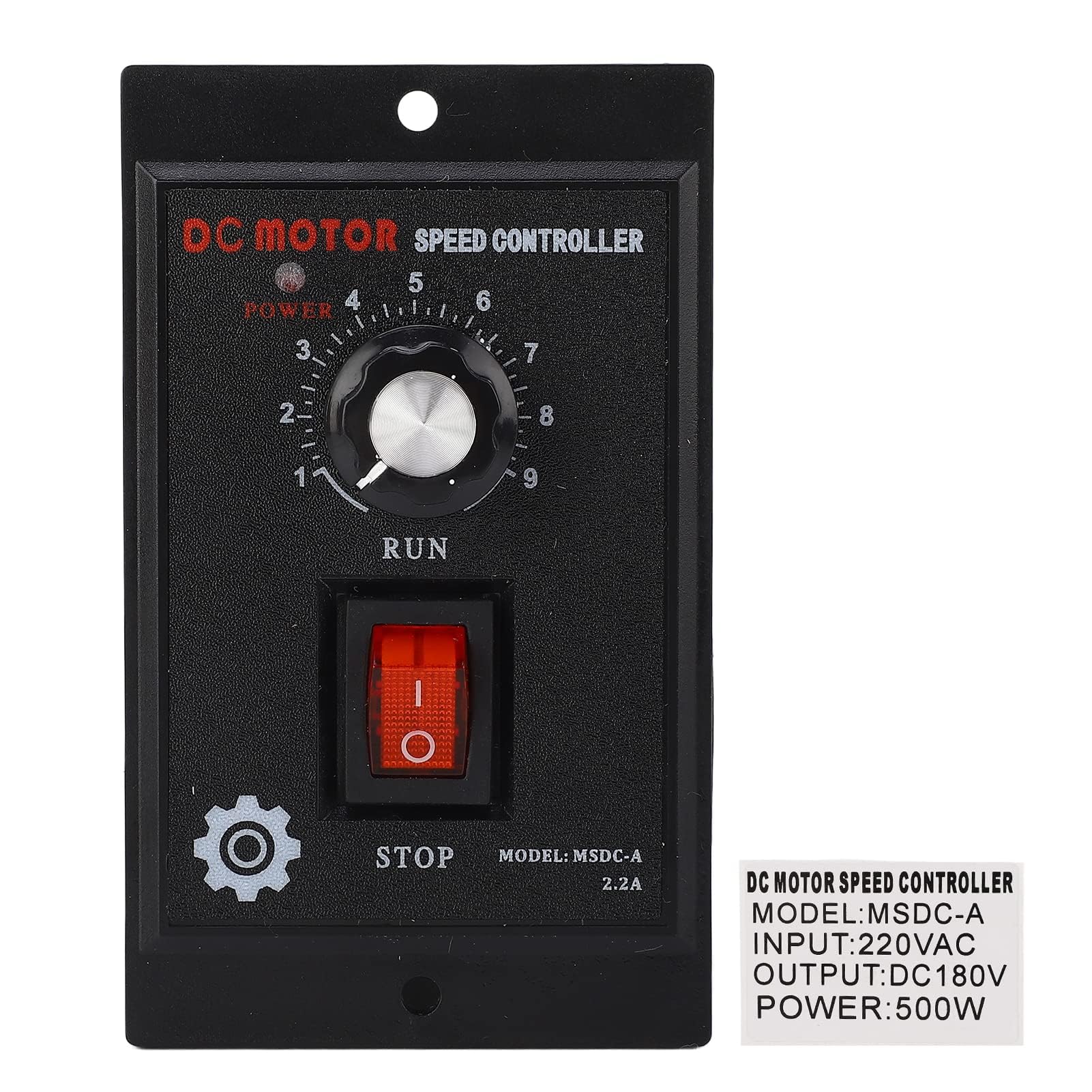 Controlador de Velocidad del Motor de CC, Regulador de Velocidad del Motor Eléctrico de Marcha Atrás y Avance, Entrada 220V AC Salida 180V DC(500W)