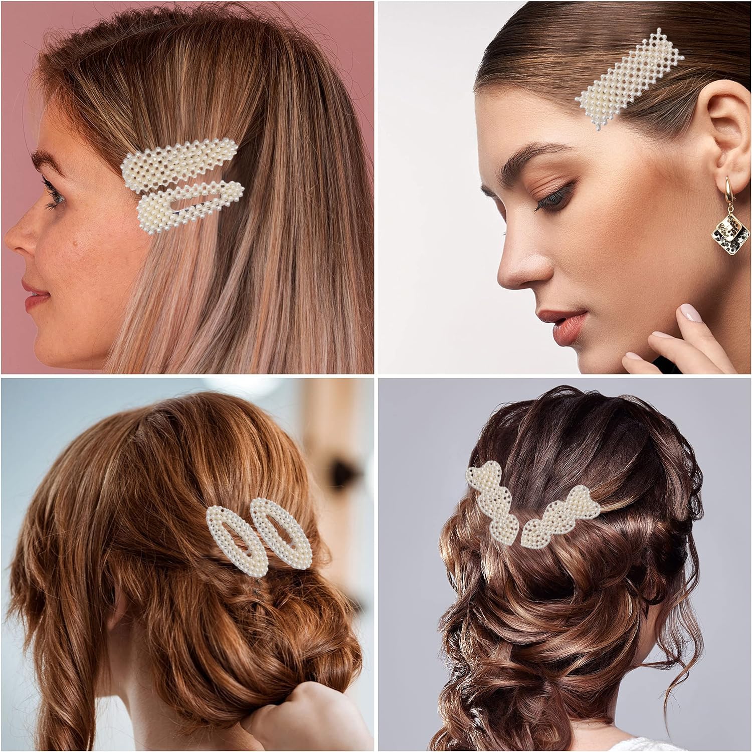 ZEACCT 18Pcs Pearl Hair Accessories for Girl Pearls Hair Clips, Artificial Pearl Hair Barrettes, Pearl Snap Hair Clips - Image 4