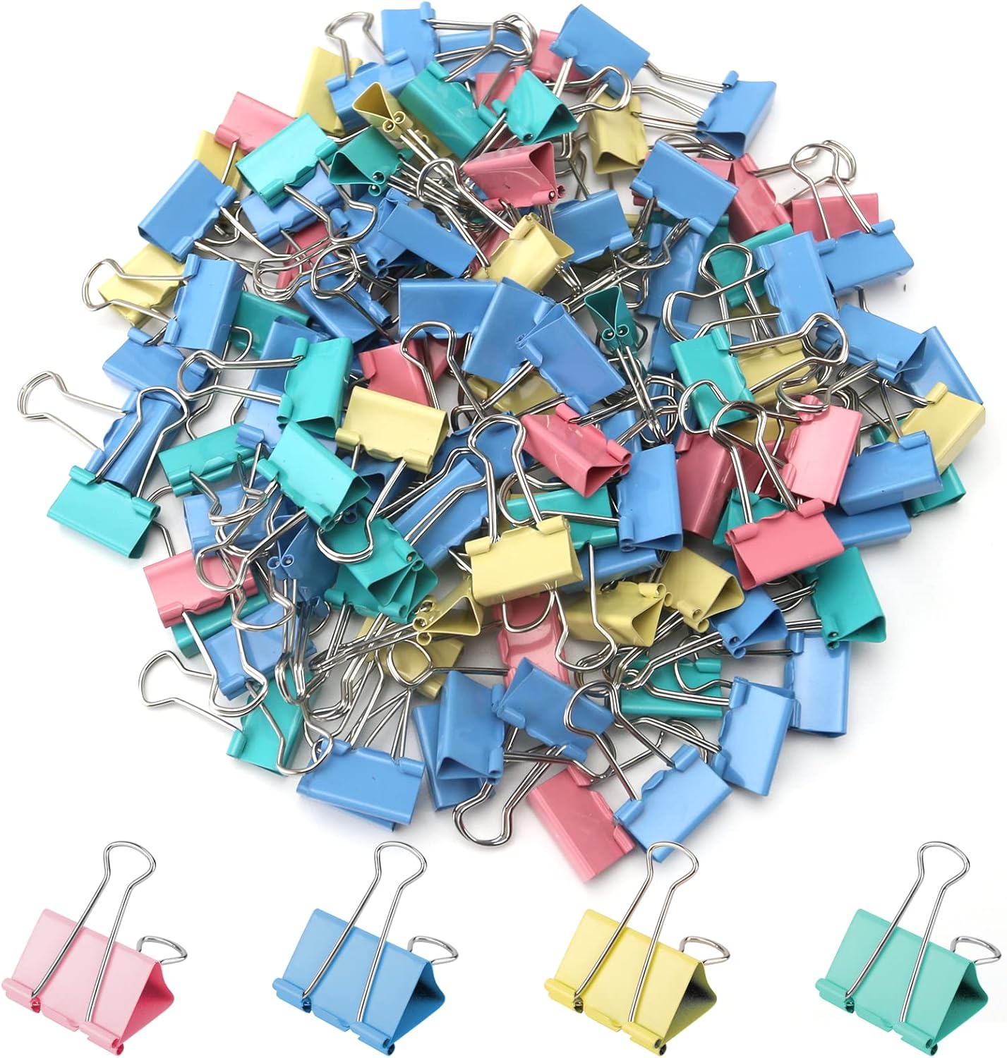 120 Pack Binder Clips 0.75 Inch, Small Paper Clamps, Colored Paper Binder Clips, Office Clips, Assorted Color Mini Binder Clips, Small Clips for Office Supplies Home School and Business. : Office Products