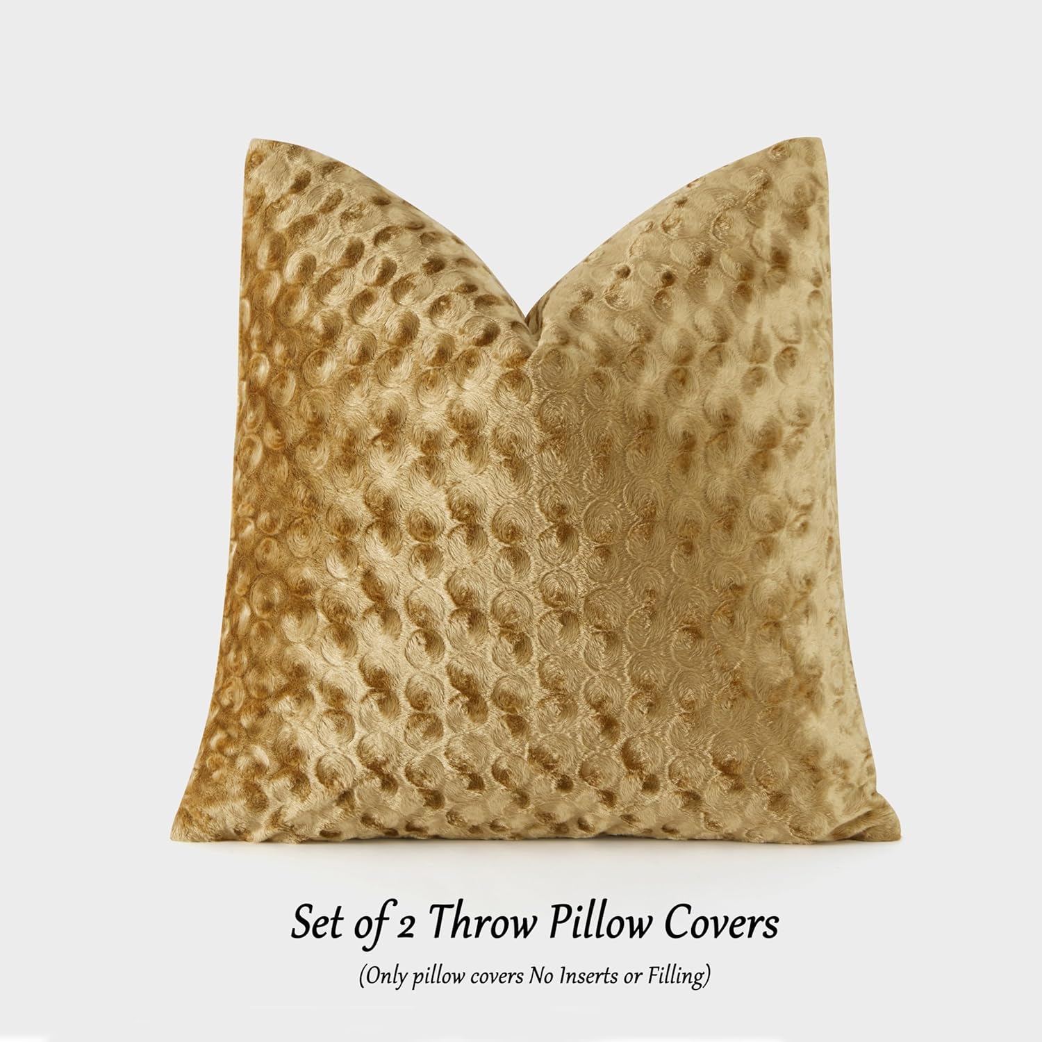 GIGIZAZA 18x18 Pillow Covers Set of 2, Gold Velvet Polka Dot Sofa Accent Throw Pillows Covers for Living Room Modern Cushion Pillows Covers - Image 5