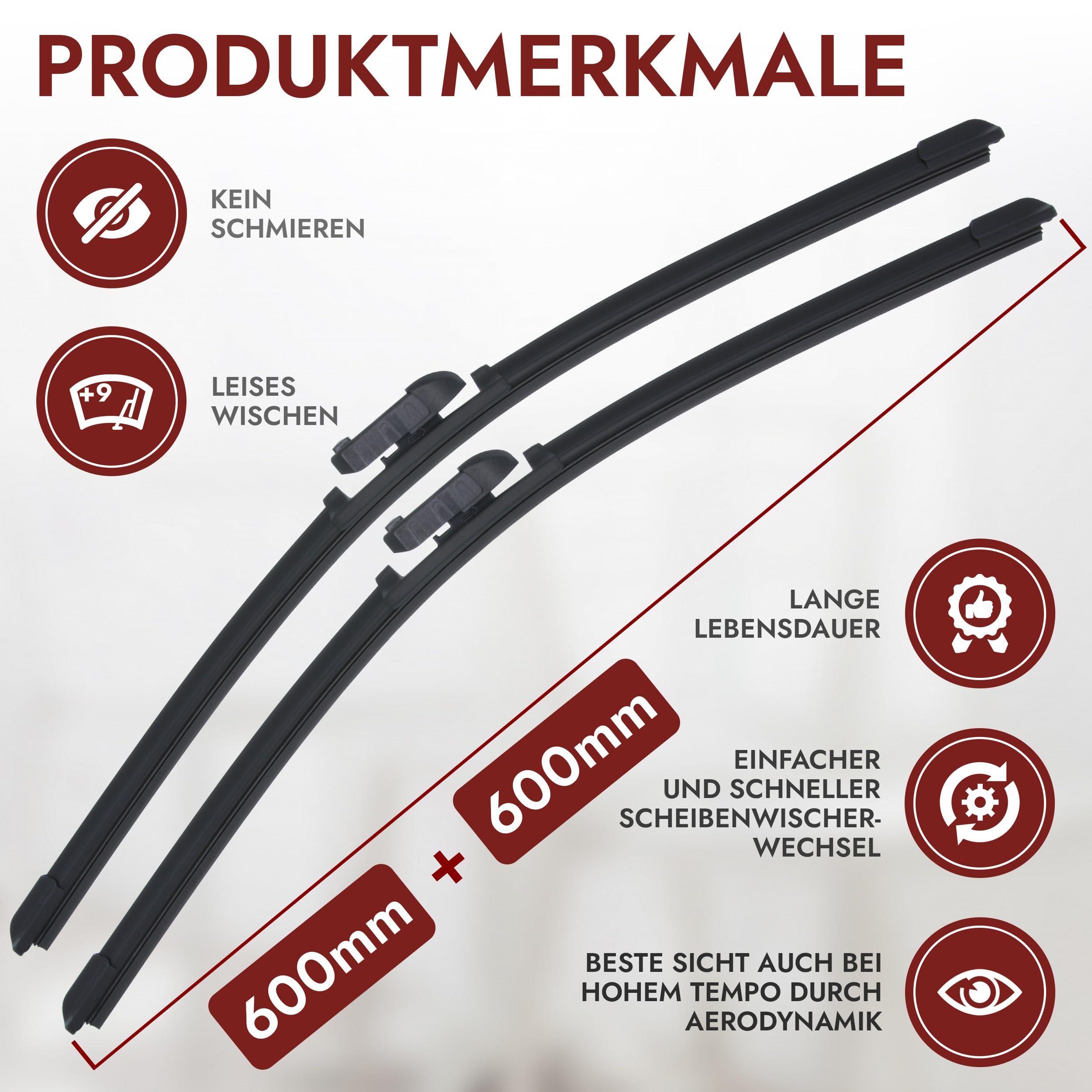 Recambo Lot de 3 balais d'essuie-glace avant + arrière compatibles avec VW T5 | année de construction 2003-2015 (600 mm / 600 mm / 400 mm).