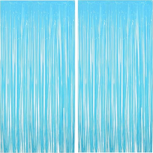 Miniatura 13 de Cortinas de flecos de papel de aluminio verde para fiestas, paquete de 2 telón de fondo de flecos de oropel para decoraciones de fiesta de Navidad,