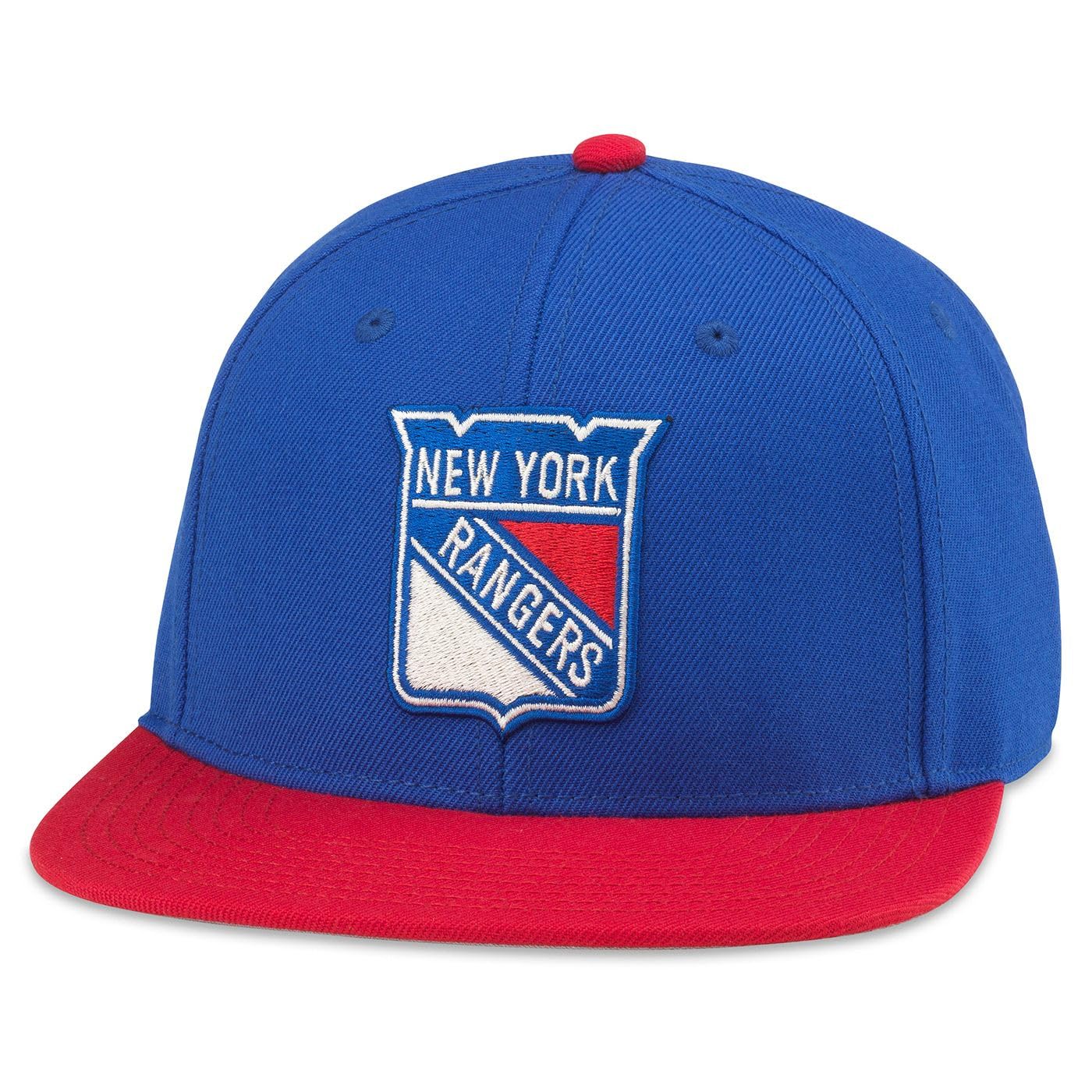 AMERICAN NEEDLE NHL National Hockey League Archive 400 Adjustable Snapback Baseball Hat, New York Rangers (Royal/Red), One size