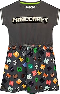 Girls' Dress with Minecraft logo motif