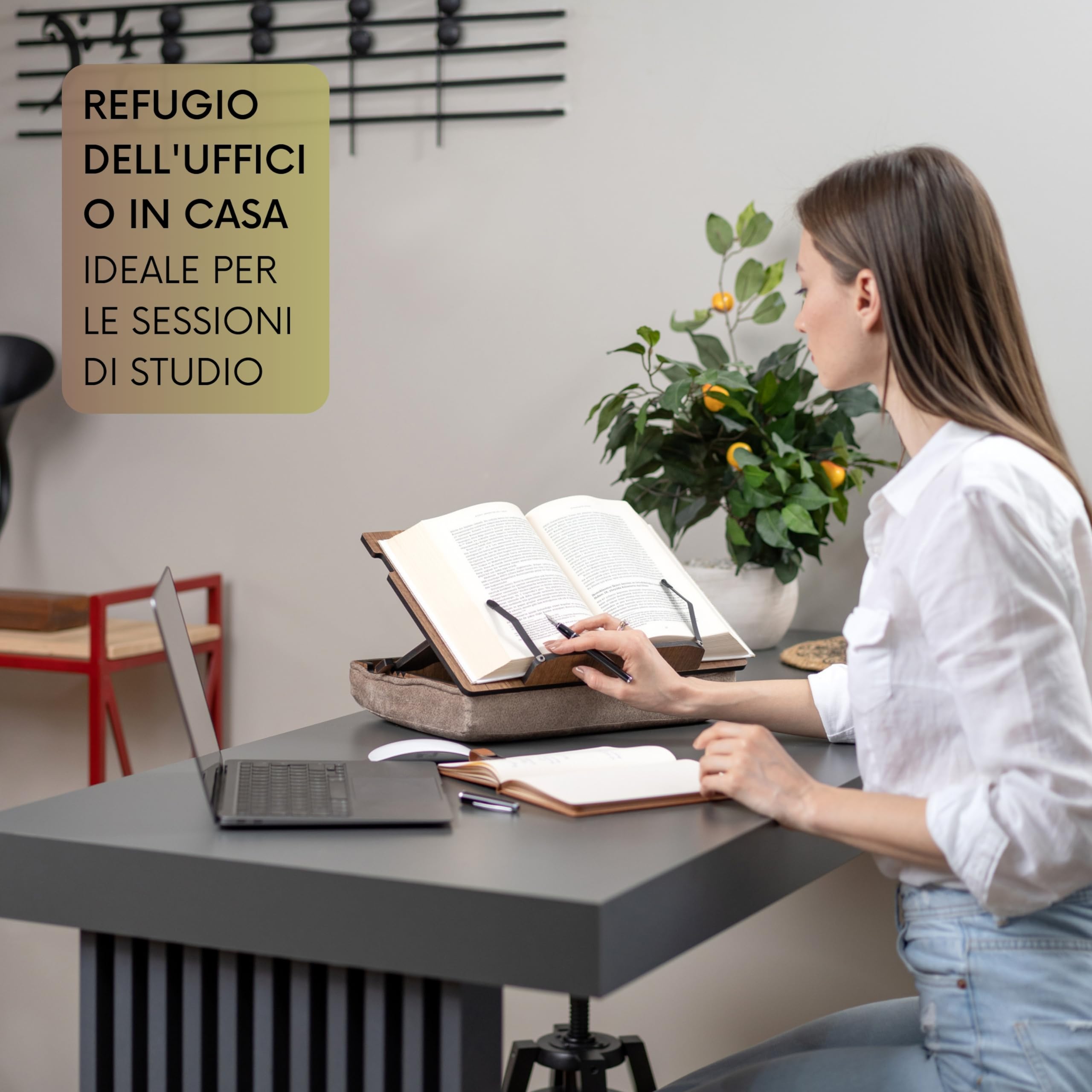 Vigo Wood - Sostegno Libri in Legno Regolabile, Espositore Multifunzione, Book Holder con Scomparto - Leggio da Letto, Tavolo, Supporto per Tablet: Accessori Lettura Libri di Alta Qualità