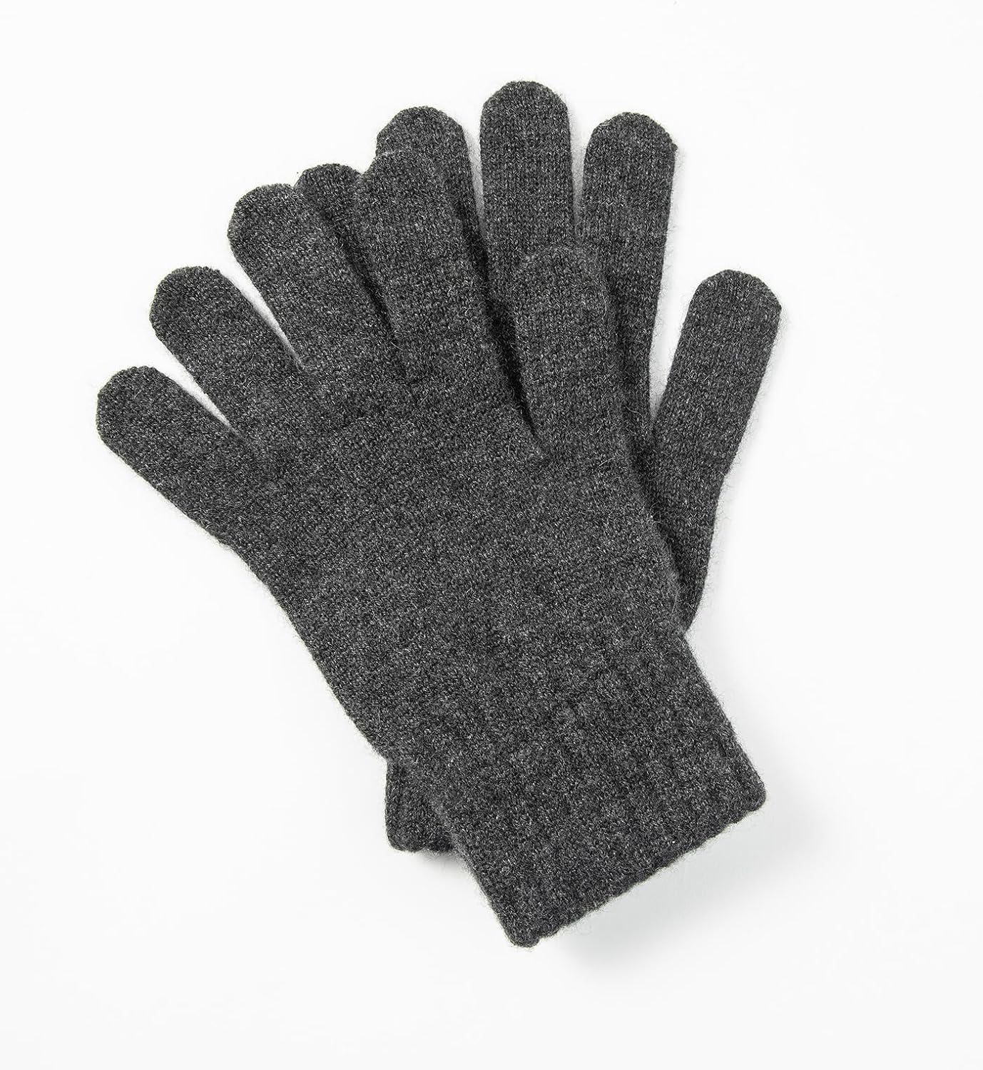 100% Cashmere Men's Gloves, Knitted Ultra Soft Pure Cashmere Gloves with Ribbed Cuffed