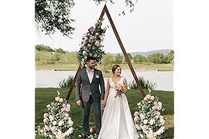 Wooden Wedding Arch 8.2FT | Aesthetic Triangle Backdrop for Rustic Ceremonies