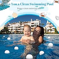Vista 4 de Zubebe 4.6 libras de filtro de piscina, bolas de medios de filtro de fibra para piscina, filtros de arena y centro de baño, bañeras, spas, acuario