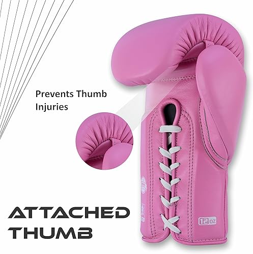 Miniatura 6 de Guantes de boxeo lisos con cordones  Guantes de entrenamiento y combate premium para atletas profesionales de boxeo y artes marciales mixtas