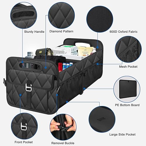 Miniatura 3 de Organizador plegable para cajuela  Accesorios portátiles de coche SUV para cualquier automóvil, SUV, mini-furgoneta, negro