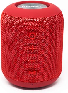 Roxel RXB-360BT Wireless Portable Travel Speaker with Extra Bass for IOS, Android and Computers with Water Resistant Technology. Hands-Free Calls. Indoor or Outdoor Speaker (Red)