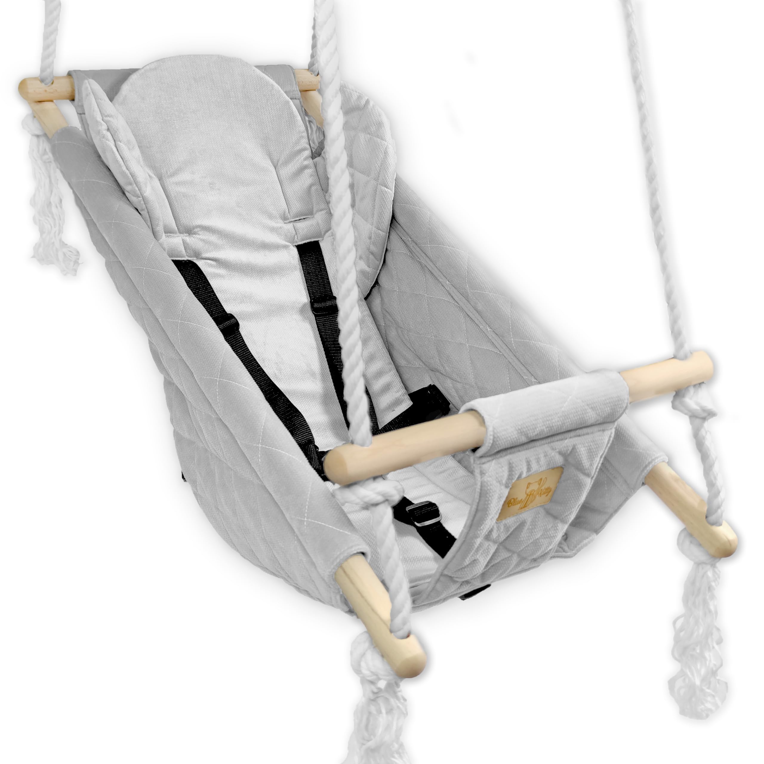 BlueKitty Wiege; Schaukel; Liegestuhl für Kinder; Babyschaukel; Kinderschaukel mit Kissen; Schaukel für Haus und Garten; Babyschaukel, Stoffschaukel, Kleinkindschaukel, Holzschaukel