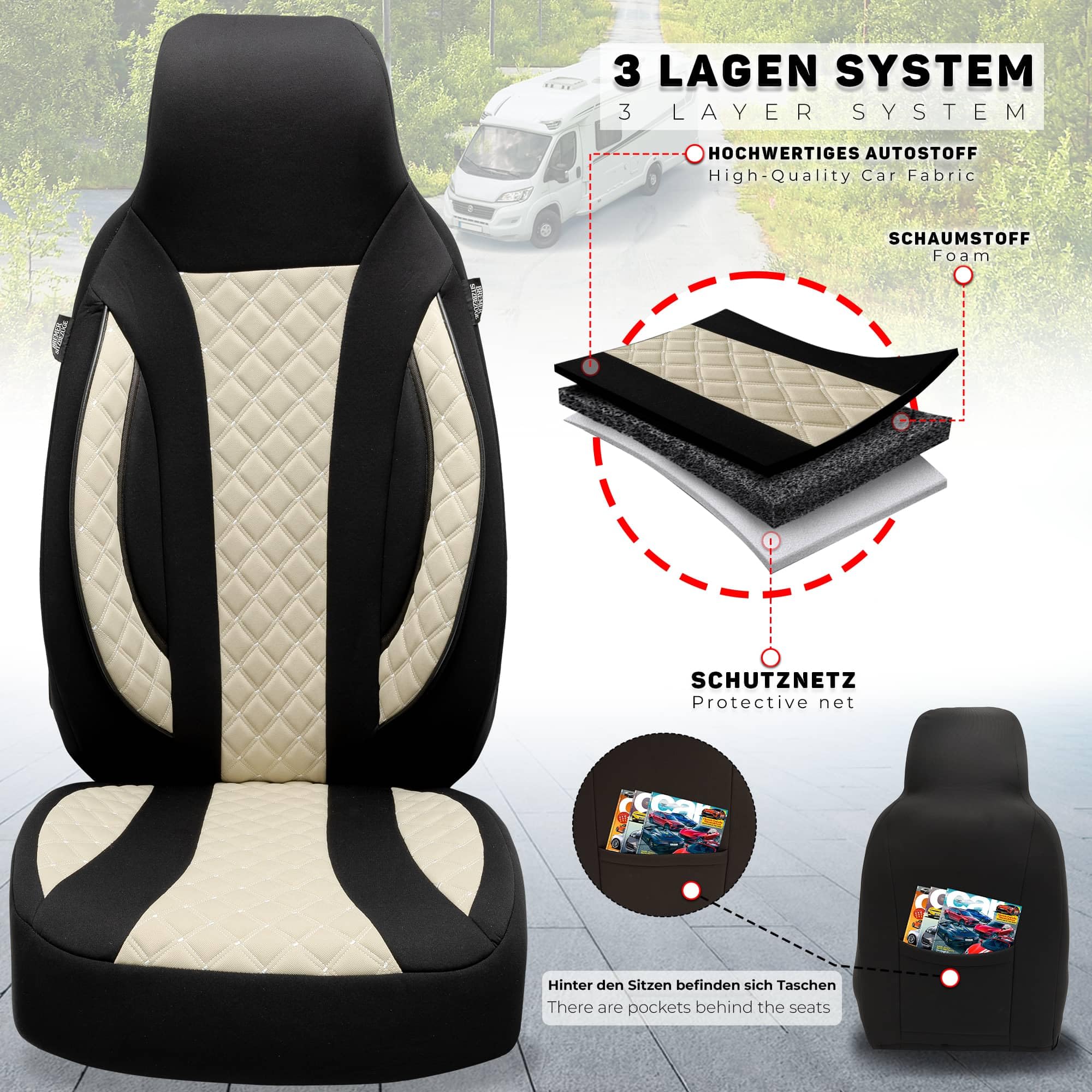 BREMER SITZBEZÜGE Wohnmobil Schonbezüge für Clever Vans Celebration (WPL410)