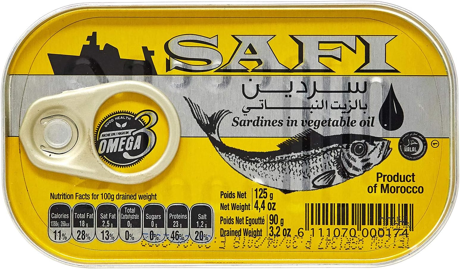 Safi Sardines In Vegetable Oil 125g
